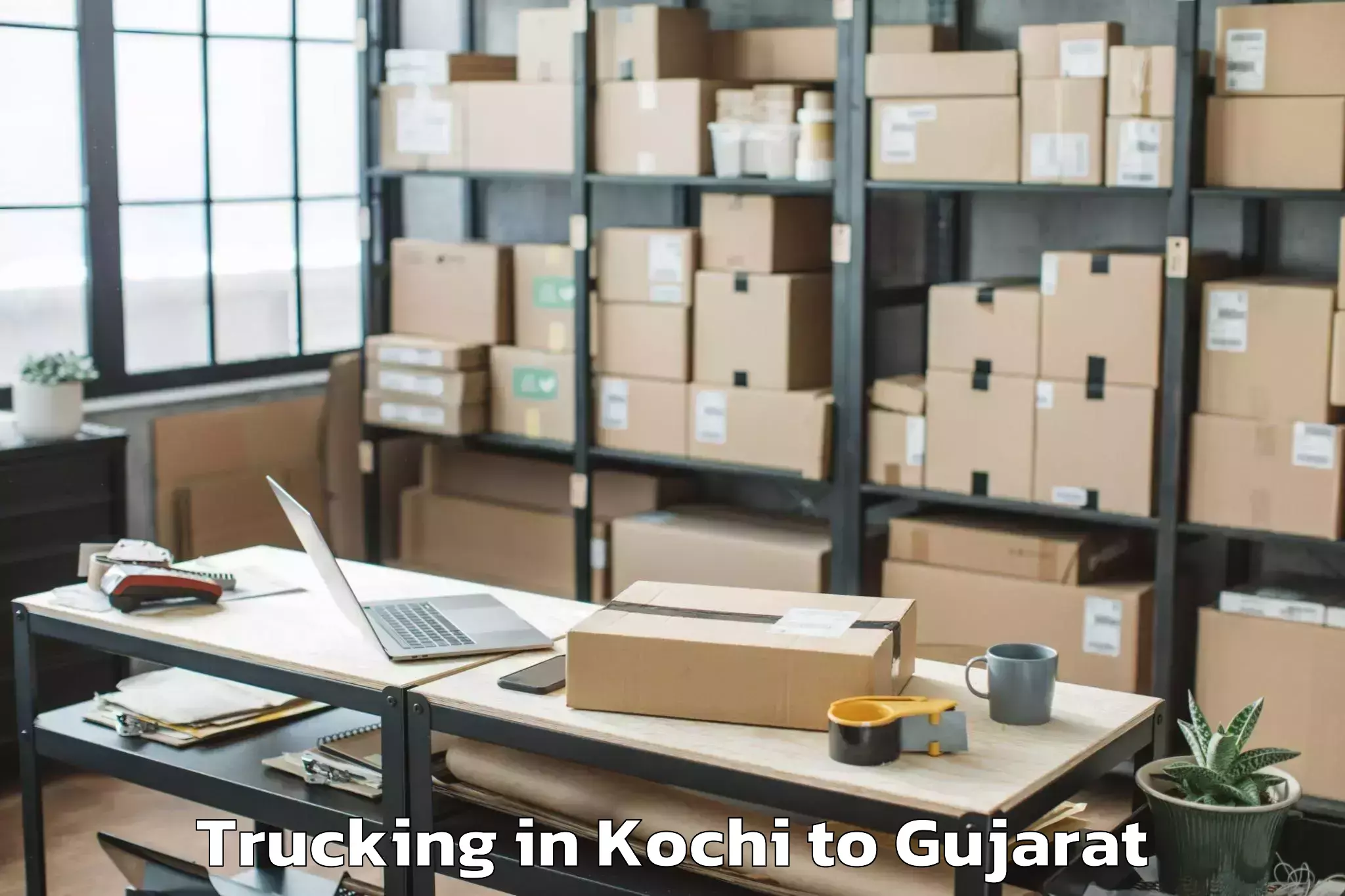 Top Kochi to Porbandar Trucking Available